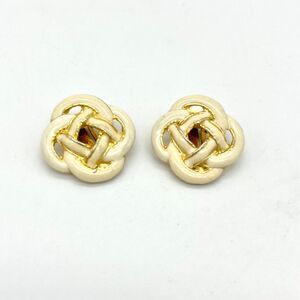 Vintage Gold Tone Celtic Knot Clip On‎ Earrings Statement Jewelry